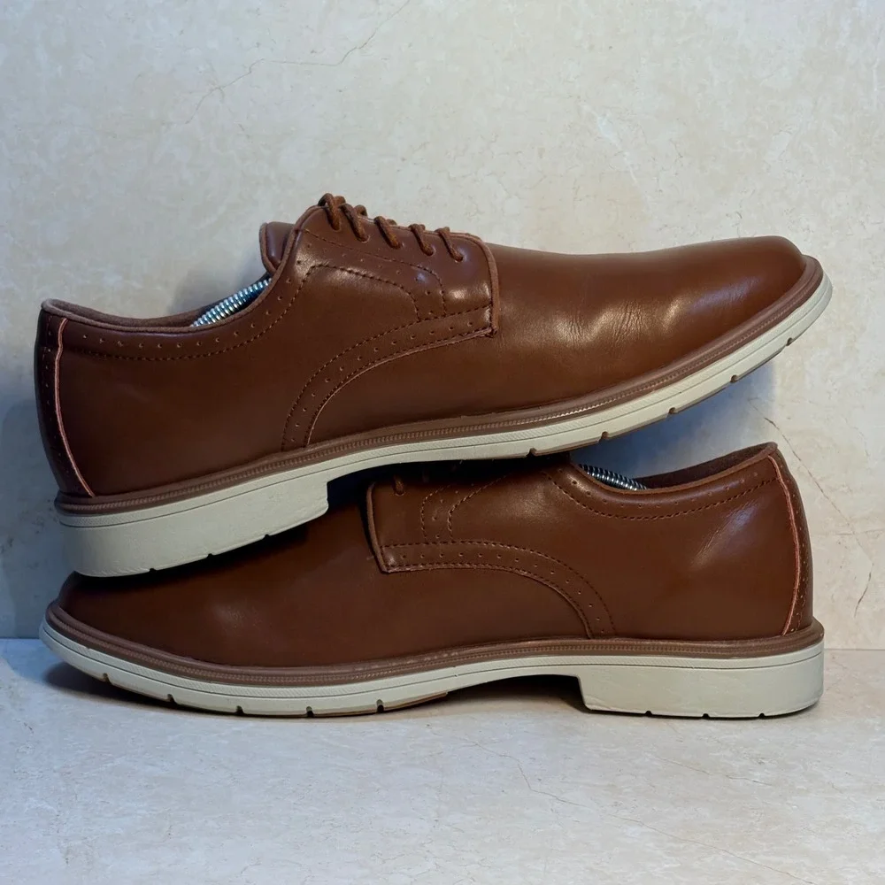 Orthocomfoot Mens Brown Leather Derby Shoes OFLK01B Size EU 46 US 12-12.5